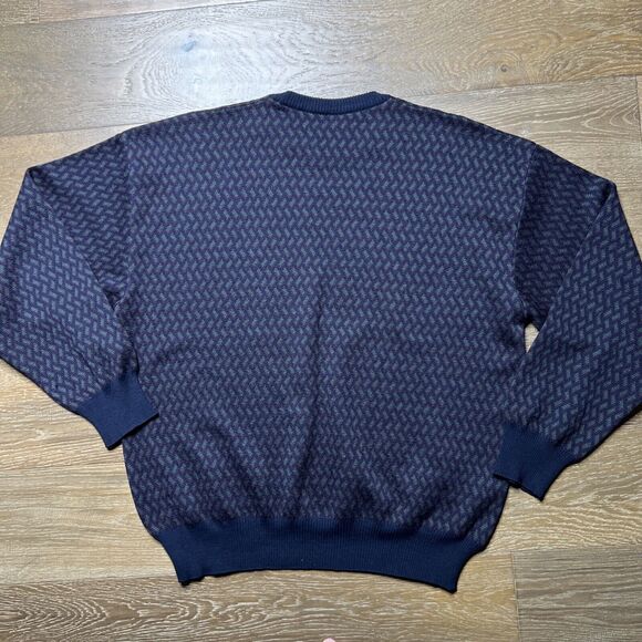 Vintage Brooks Brothers Men's Sweater Large Herringbone Marino Wool Grandpa - Picture 6 of 6